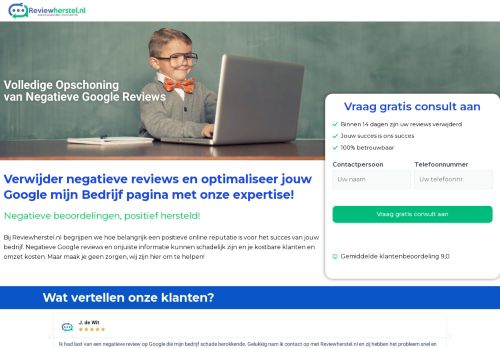 Screenshot van reviewherstel.nl