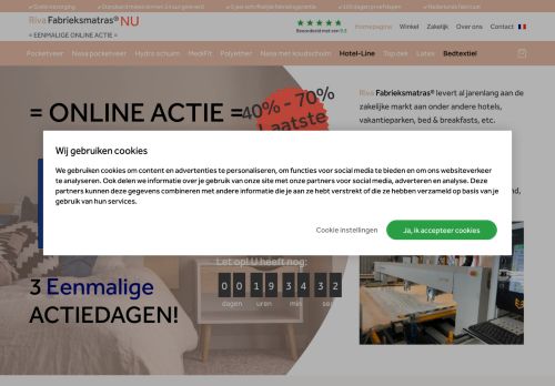 Screenshot van rivafabrieksmatras.nl