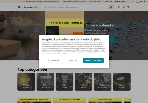 Screenshot van roastmarket.nl