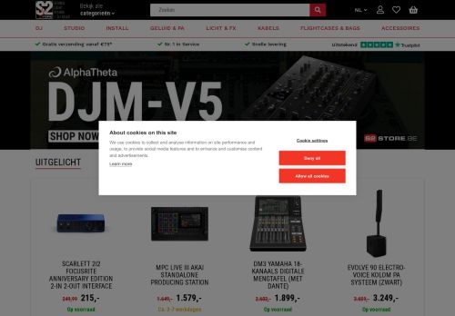 Screenshot van s2store.be