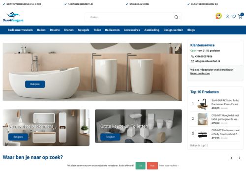 Screenshot van sani4comfort.nl