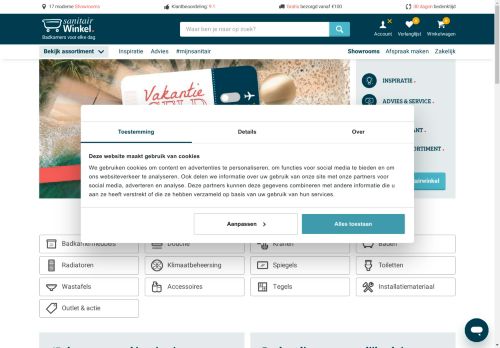 Screenshot van sanitairwinkel.nl