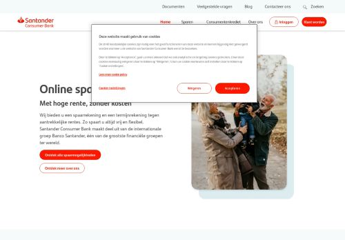 Screenshot van santanderconsumerbank.nl