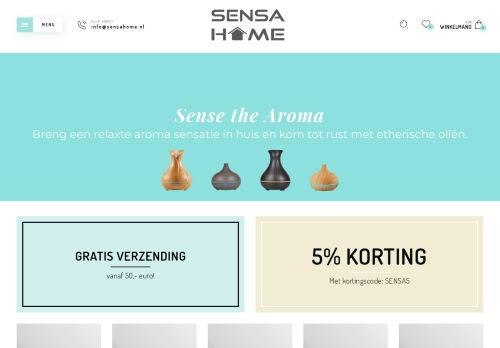 Screenshot van sensahome.nl