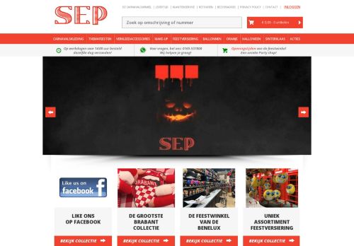 Screenshot van sep-feestartikelen.nl
