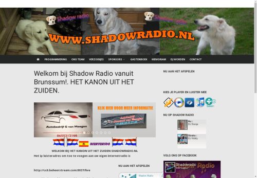 Screenshot van shadowradio.nl