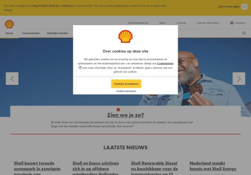 Screenshot van shell.nl