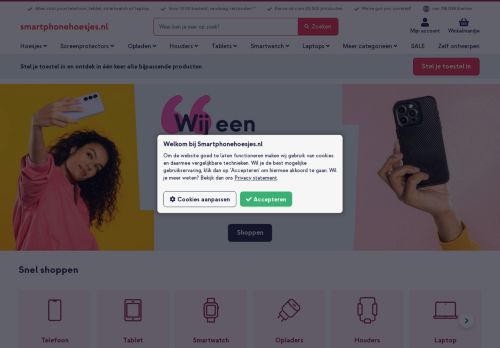 Screenshot van www.smartphonehoesjes.nl