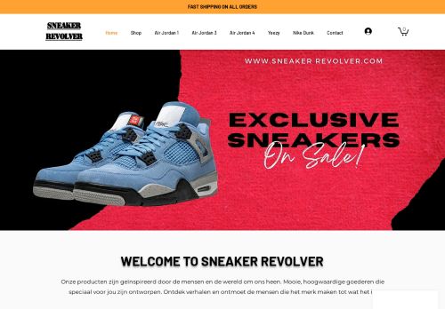 Screenshot van sneakerrevolver.nl