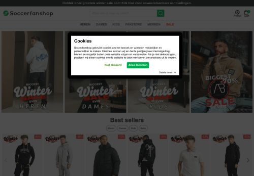 Screenshot van soccerfanshop.nl