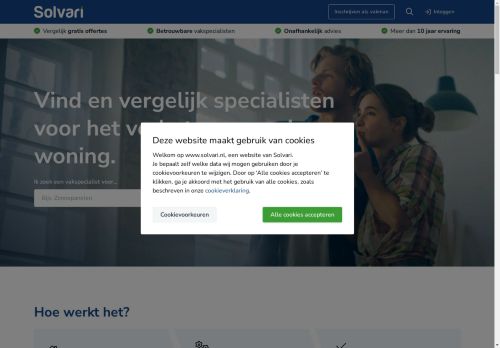 Screenshot van solvari.nl