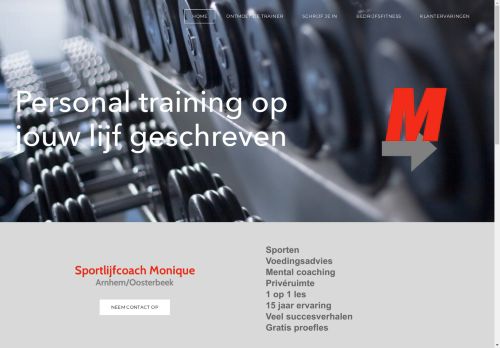 Screenshot van sportlijfcoach.nl