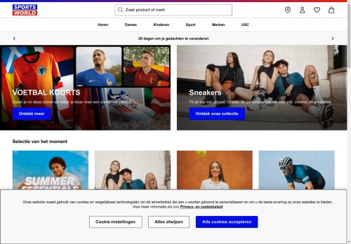 Screenshot van sportsworld.nl