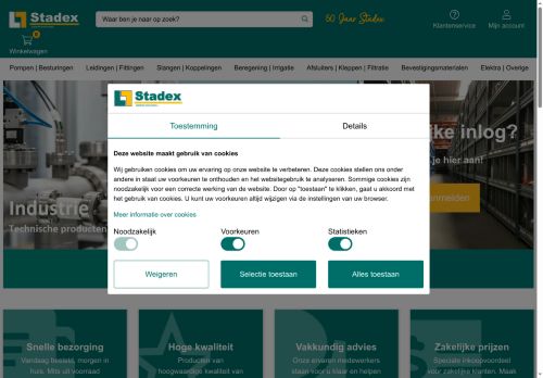 Screenshot van stadex.nl