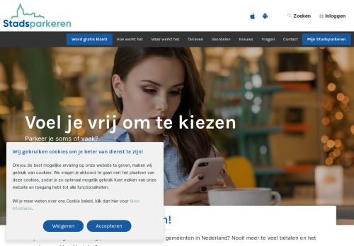 Screenshot van stadsparkeren.nl
