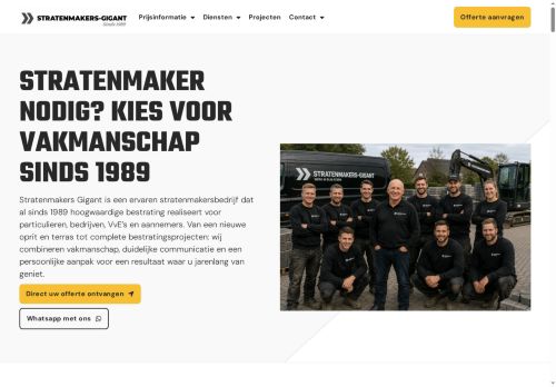 Screenshot van stratenmakers-gigant.nl