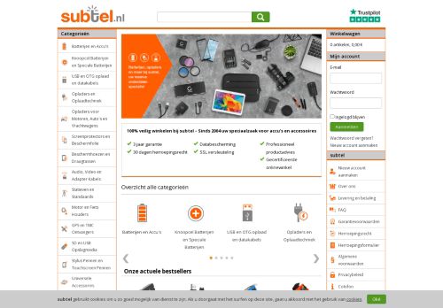 Screenshot van subtel.nl