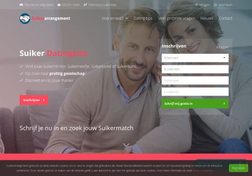 Screenshot van suikerarrangement.nl