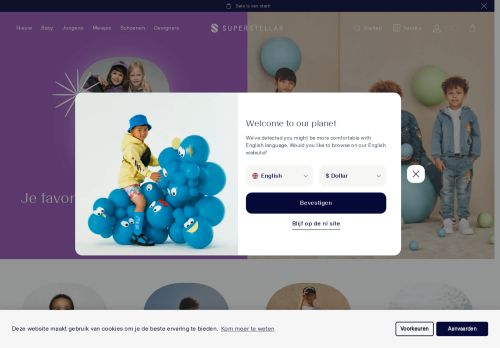 Screenshot van superstellar.nl