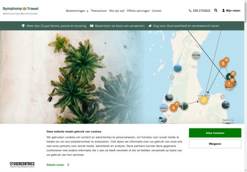 Screenshot van symphonytravel.nl