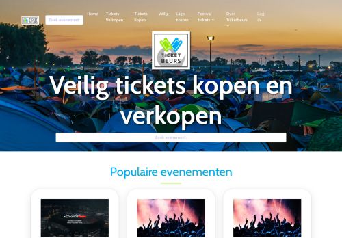 Screenshot van ticketbeurs.nl