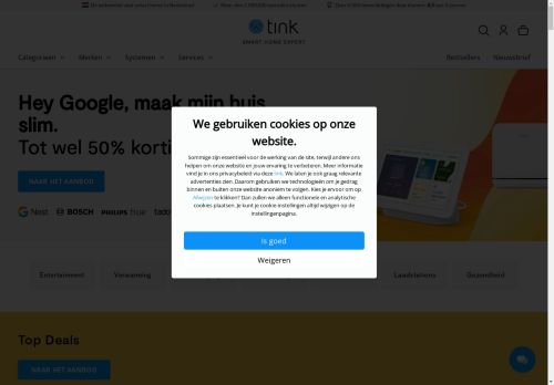 Screenshot van tink.nl