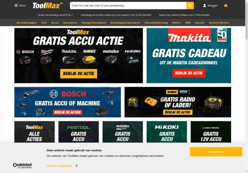 Screenshot van toolmax.nl