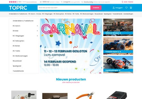 Screenshot van toprc.nl