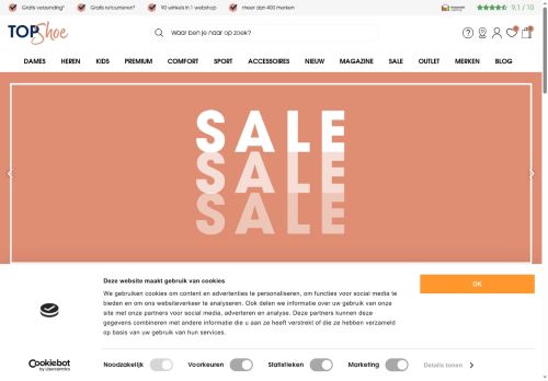 Screenshot van topshoe.nl
