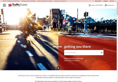 Screenshot van trafficsupply.nl