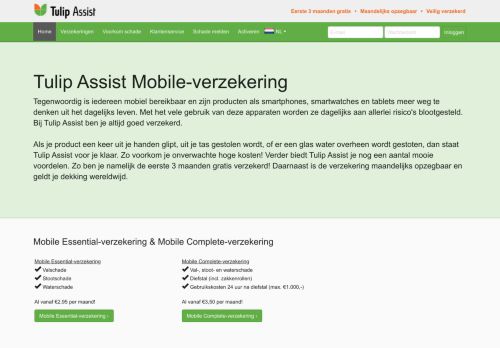 Screenshot van tulipassist.nl