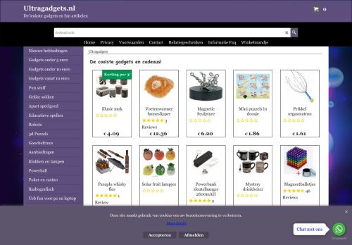 Screenshot van ultragadgets.nl