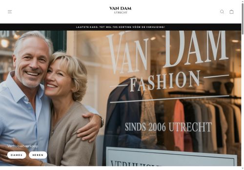 Screenshot van vandam-fashion.nl