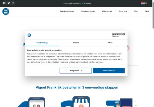 Screenshot van vignetnodig.nl
