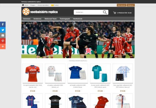 Screenshot van voetbalshirts-replica.com