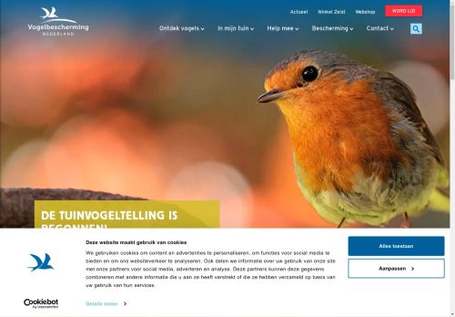 Screenshot van vogelbescherming.nl