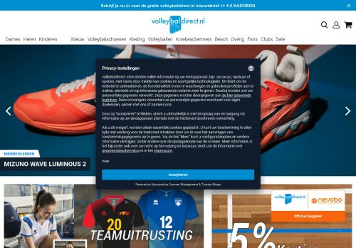 Screenshot van volleybaldirect.nl