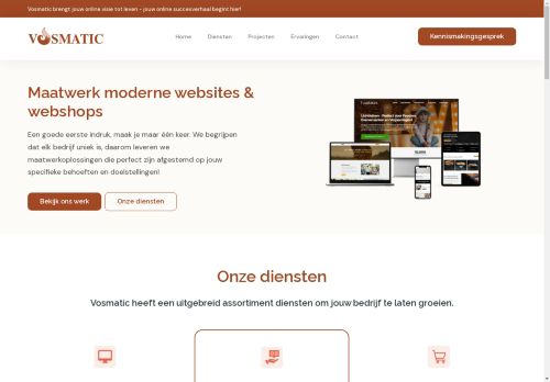 Screenshot van vosmatic.nl