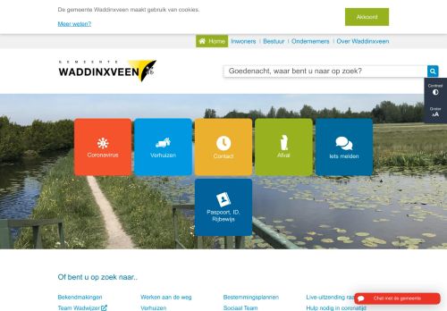 Screenshot van waddinxveen.nl