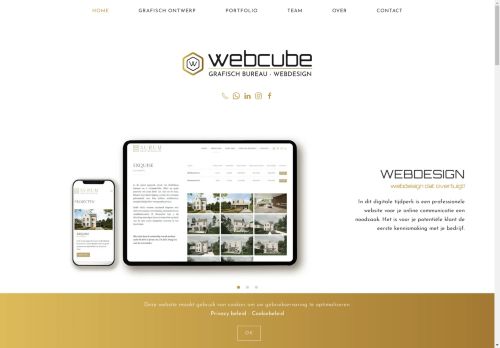 Screenshot van webcube.be