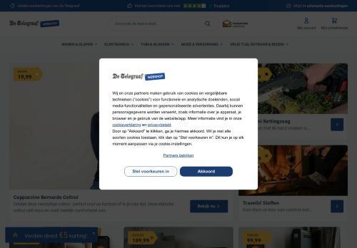 Screenshot van webshop.telegraaf.nl