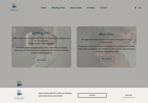 Screenshot van weddingvibes.be