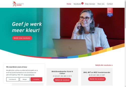 Screenshot van werkenvoorhoorn.nl