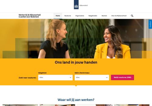 Screenshot van werkenvoornederland.nl