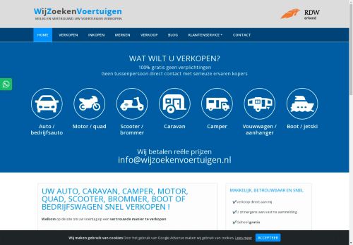 Screenshot van wijzoekenvoertuigen.nl