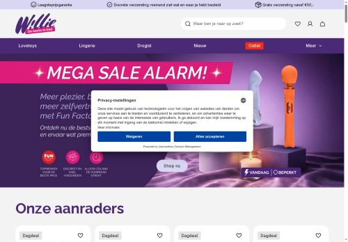 Screenshot van willie.nl