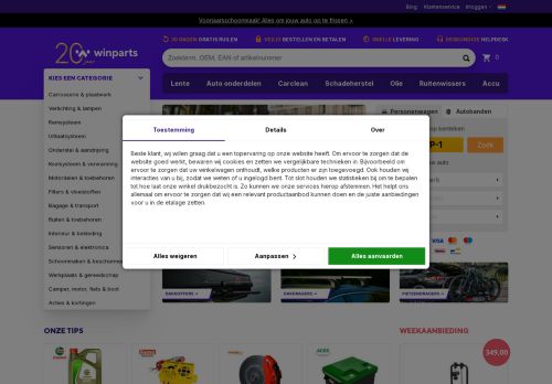 Screenshot van winparts.nl
