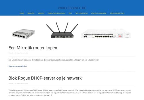 Screenshot van wirelessinfo.be