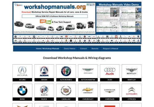 Screenshot van workshopmanuals.org