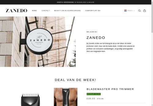 Screenshot van zanedo.nl